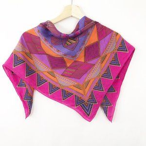 Oscar de la Renta Bold Pink Geometric Scarf Tribal